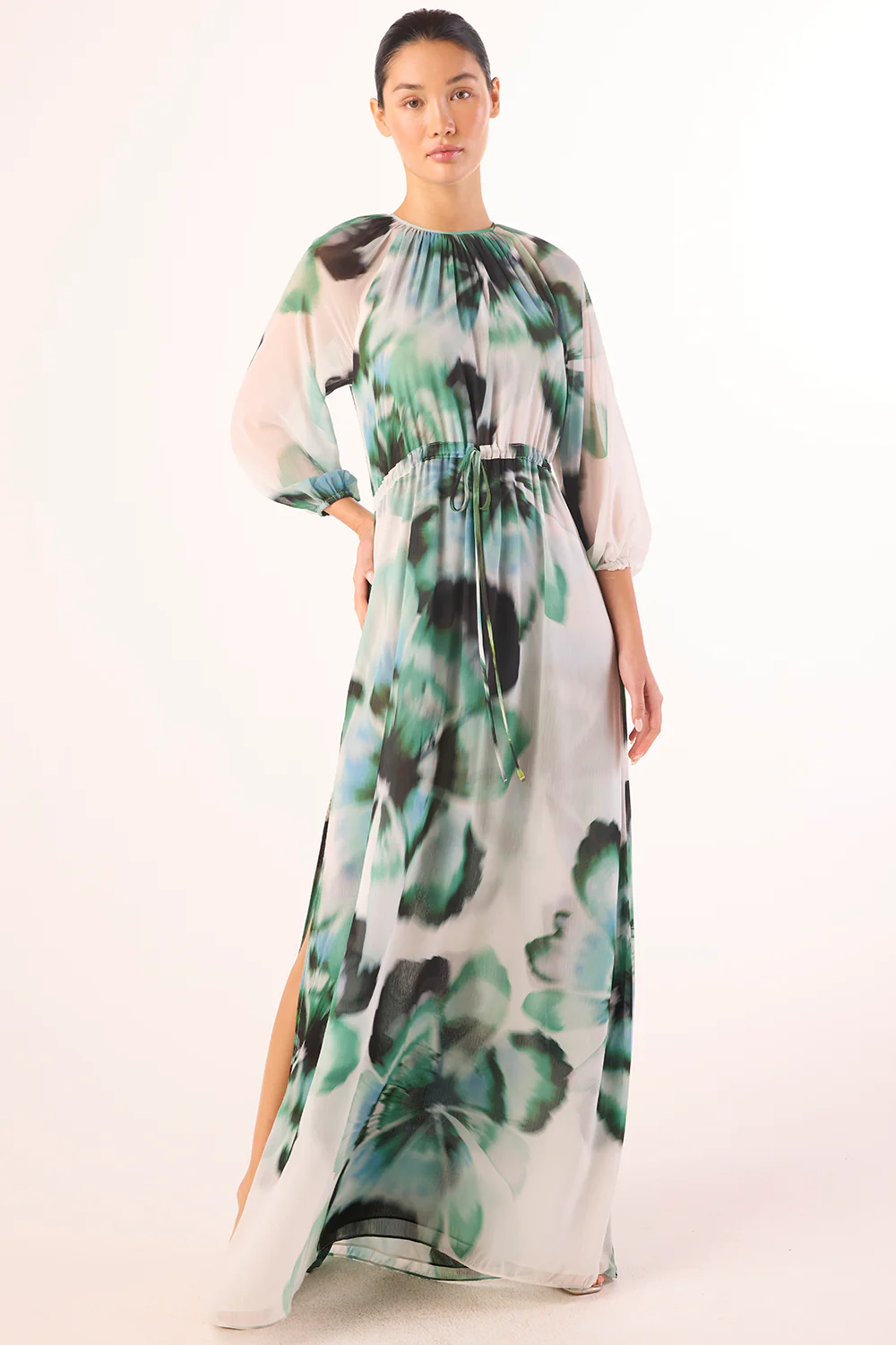 Perdita Dress - Verdant Anemone Chiffon