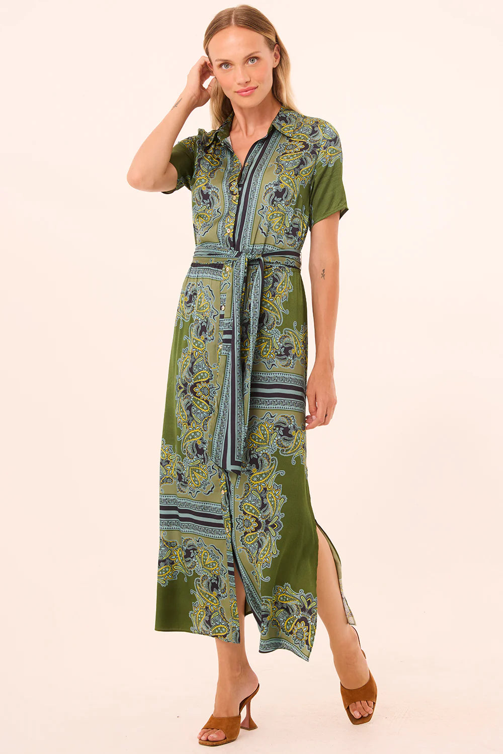Esmeralda Dress - Moss Scarf